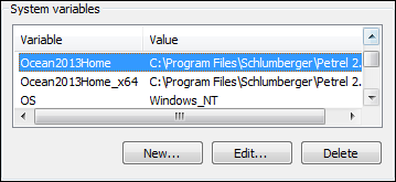 Petrel environment variable