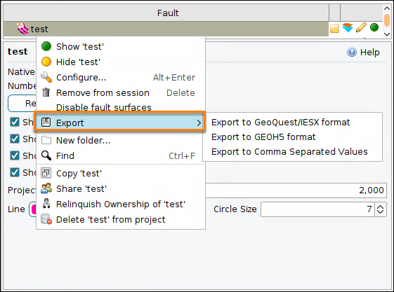 Exporting fault sticks as a GeoQuest IESX file
