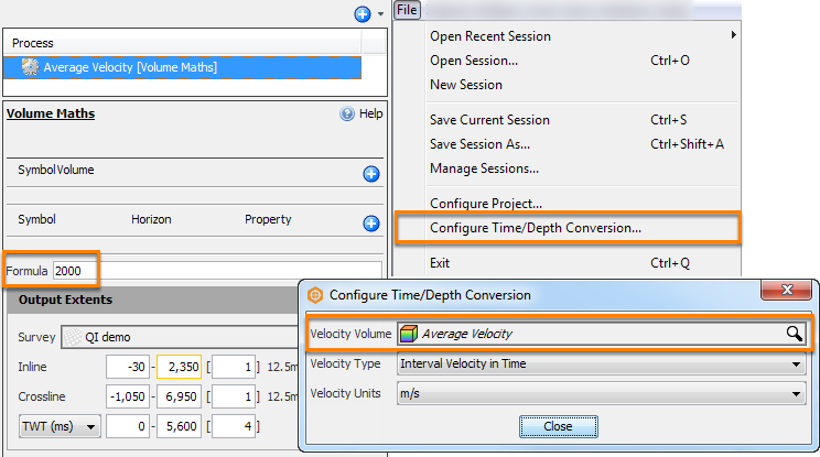 Converting time-depth