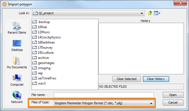 Import polygon