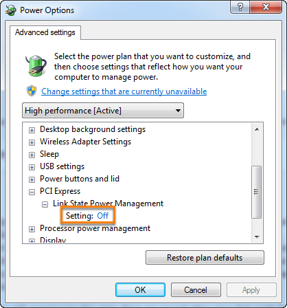 Turning off power management
