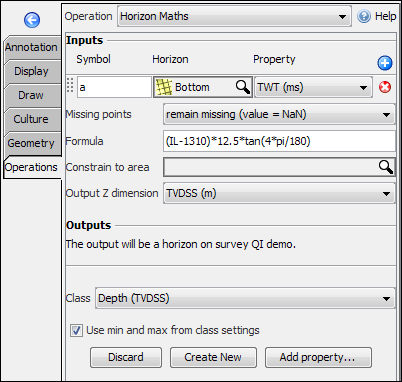 Creating the initial angle horizon