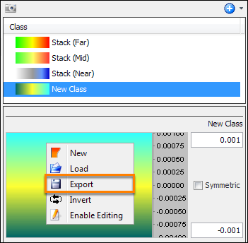 Select colourbar to be exported
