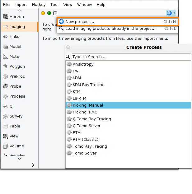Create new velocity picking