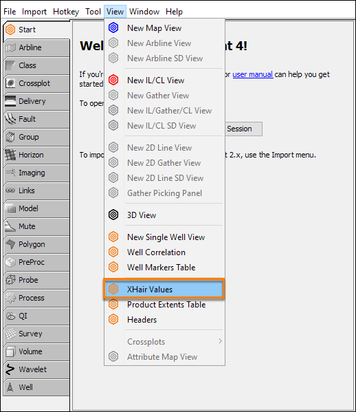View XHair Values