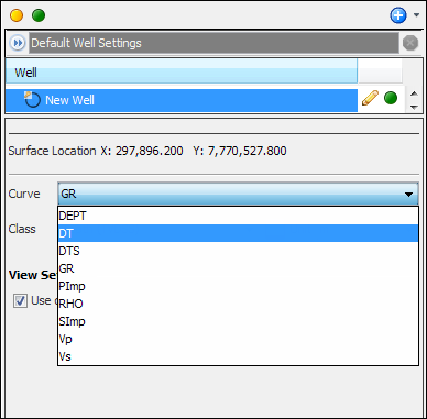 Displaying log curves