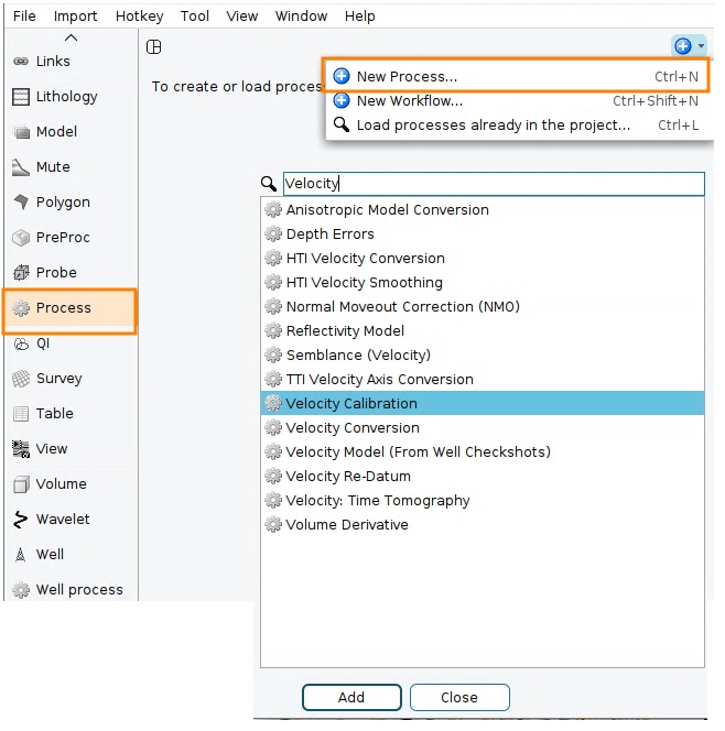 Create a Velocity Calibration process