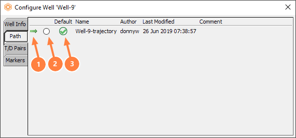 Select deviation/checkshot/marker from well configuration