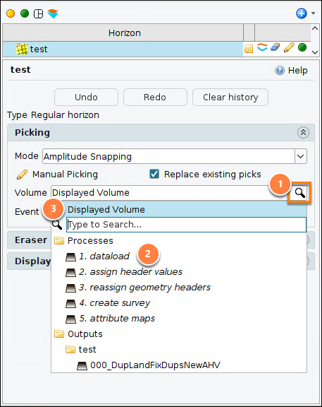 Choosing an item from a drop-down list in the Details Panel