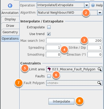 Interpolate/extrapolate a horizon