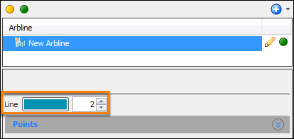 Select arbline colour and thickness