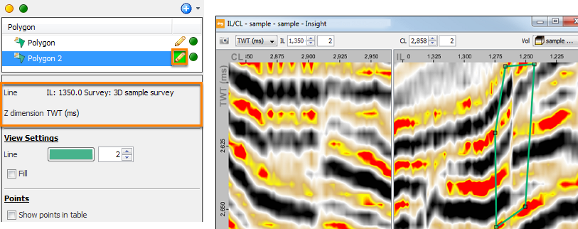 Pick polygon points in IL/CL View