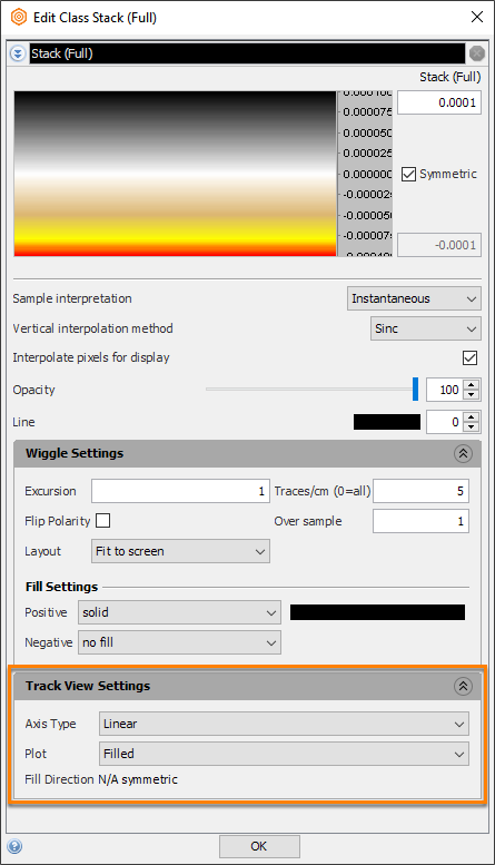 Configure the track view settings