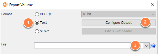 Export a 3D volume to DUG I/O