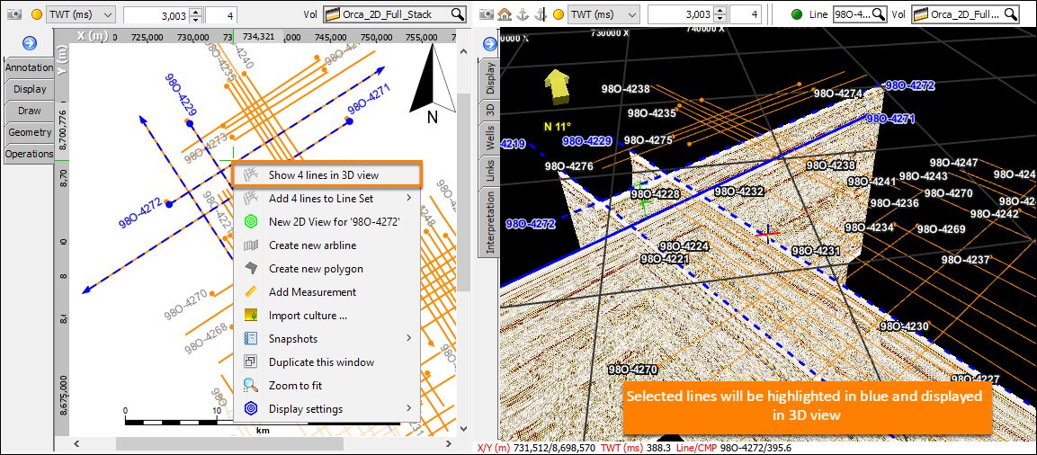 Selecting 2D lines in Map View