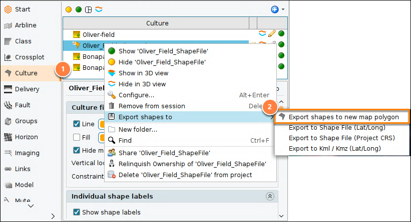 Export culture polygons