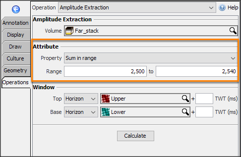 Sample count in amplitude range property