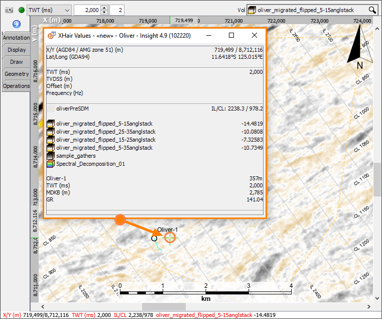 XHair Values Window