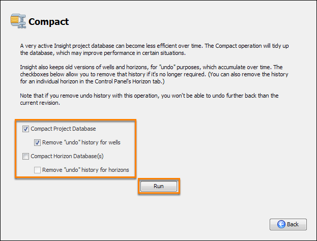 Run the compact operation
