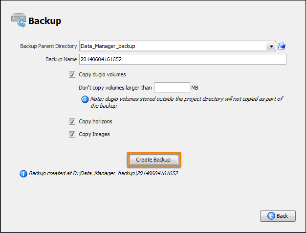 Create backup