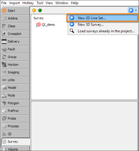 Creating a new 2D line set