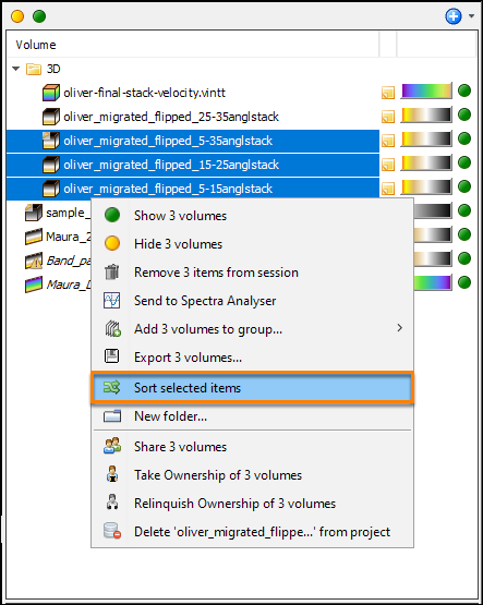Sort multiple selected items