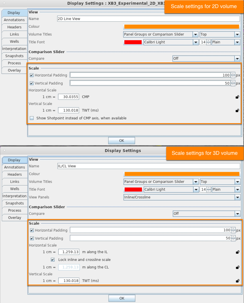 Scale settings