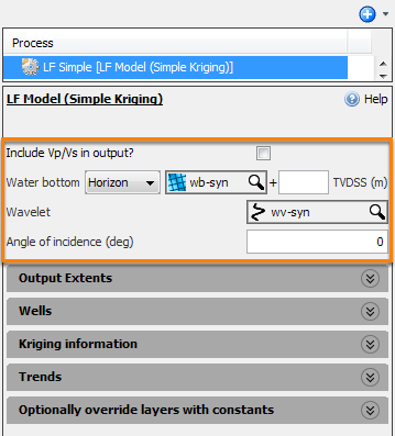 Select wavelet and type angle of incidence