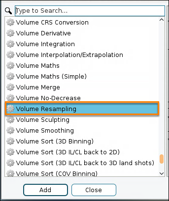 Create a volume resampling process