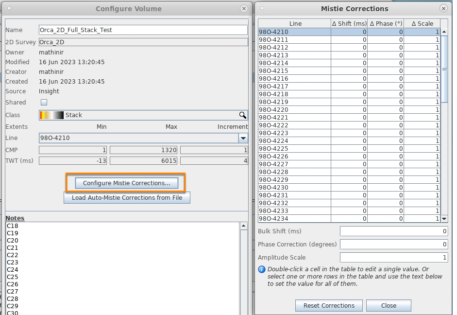Manually correct data misties
