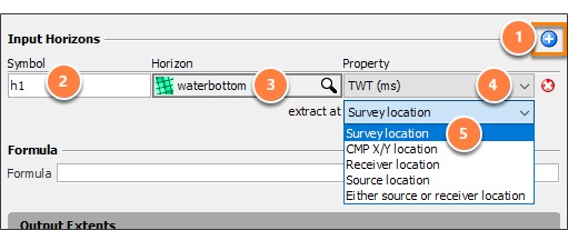 Select the horizons and type the symbols for the horizons