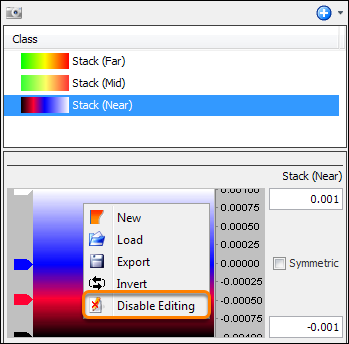 Disable editing of colourbar