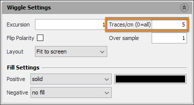 Type the number of traces displayed per centimeter