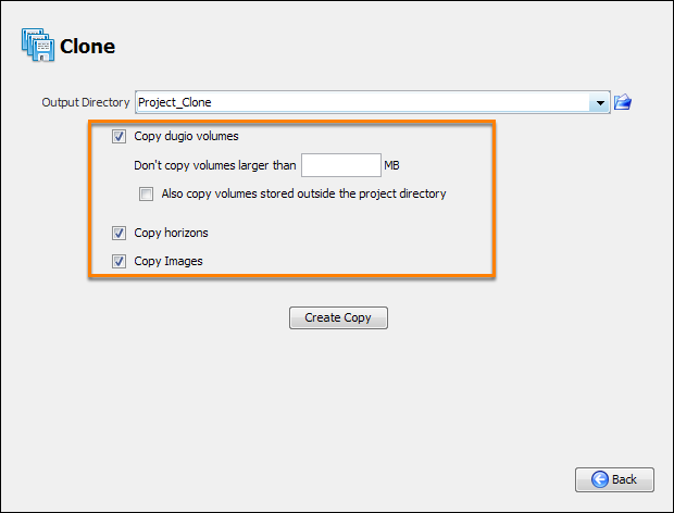 Select item(s) to copy
