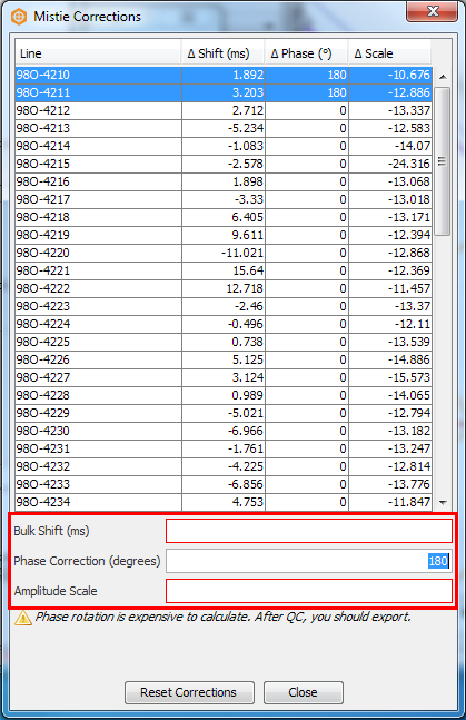 Edit Mistie Corrections in bulk