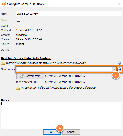 Replace survey with a new survey file