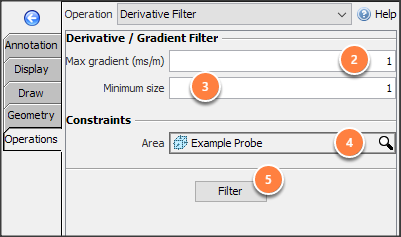 Apply derivative filter