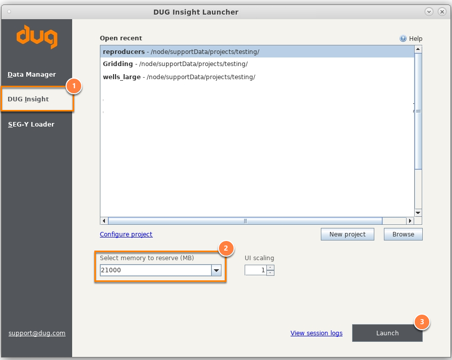 Launch Insight for the sample project