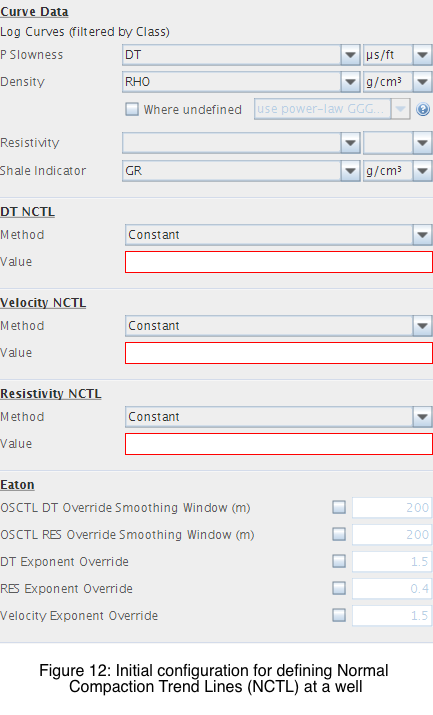 Parameter settings