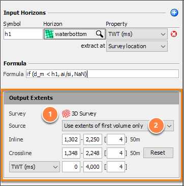 Output extents