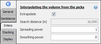 Interpolating the volume from the picks