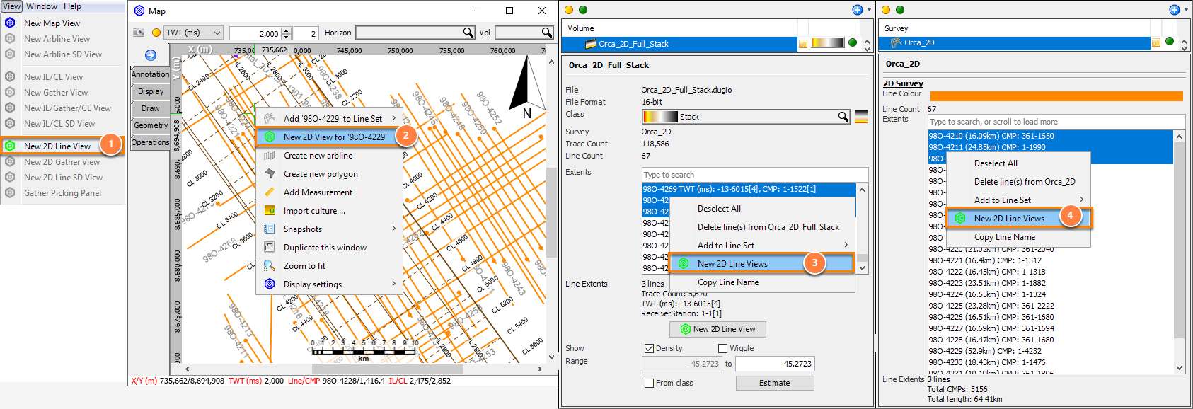 Opening multiple 2D Line Views
