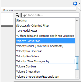 Create velocity conversion process
