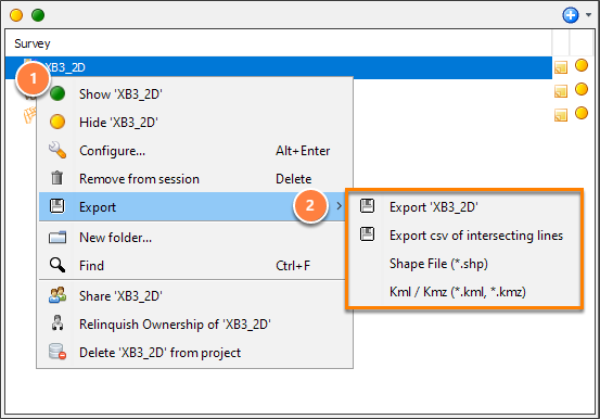 Export 2D line sets