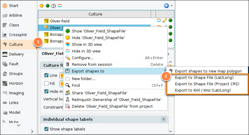 Export culture polygons