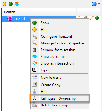 Relinquish ownership of an item