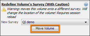 Shift volume to a new location