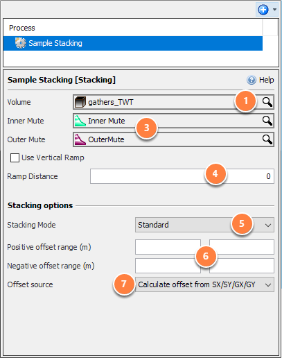 Define stacking parameters