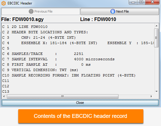 EBCDIC header