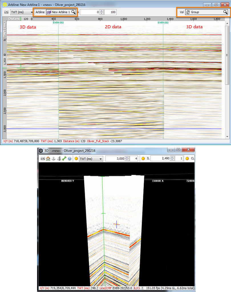 View volume group data using arbline